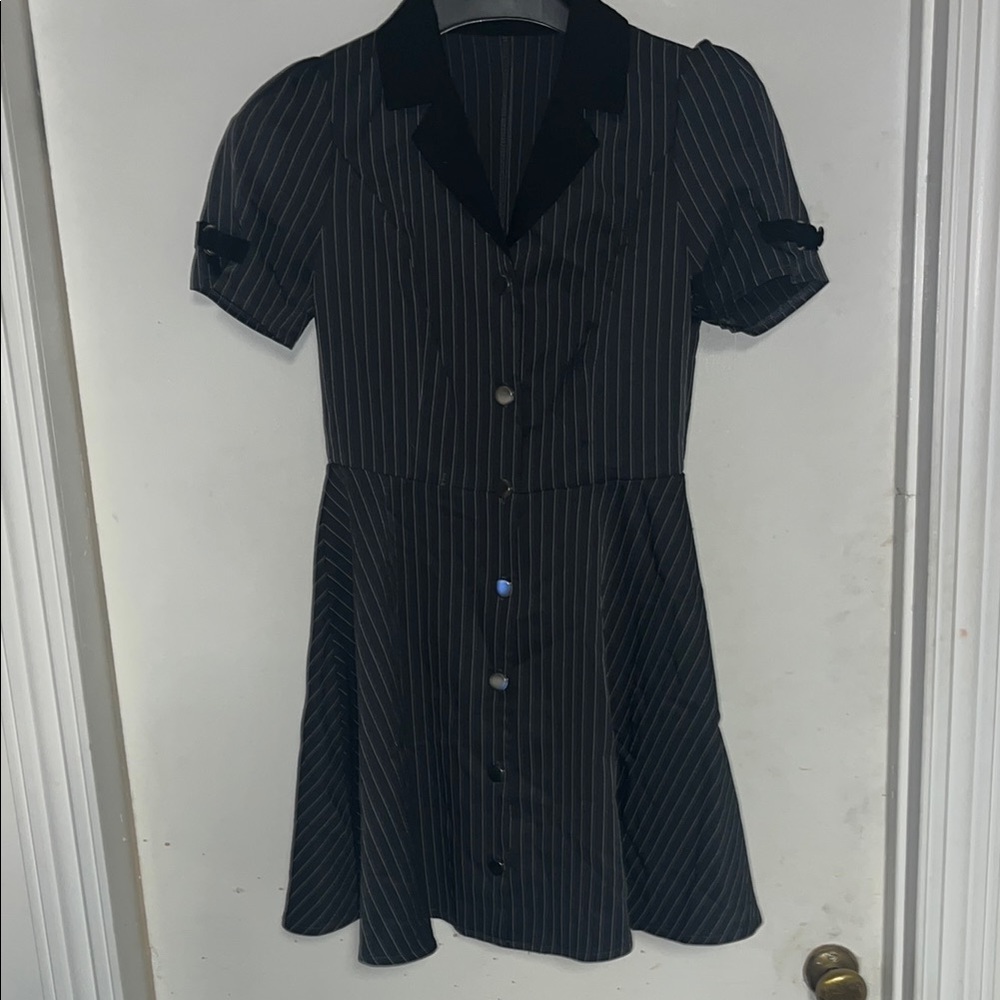 Stylish Grey and White Striped Dress